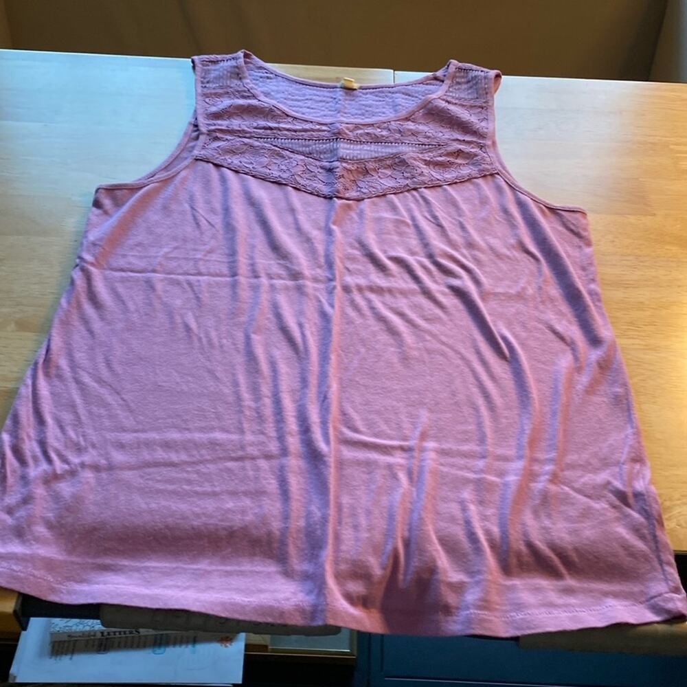 J. Crew Lavender Lace Yoke Tank Top